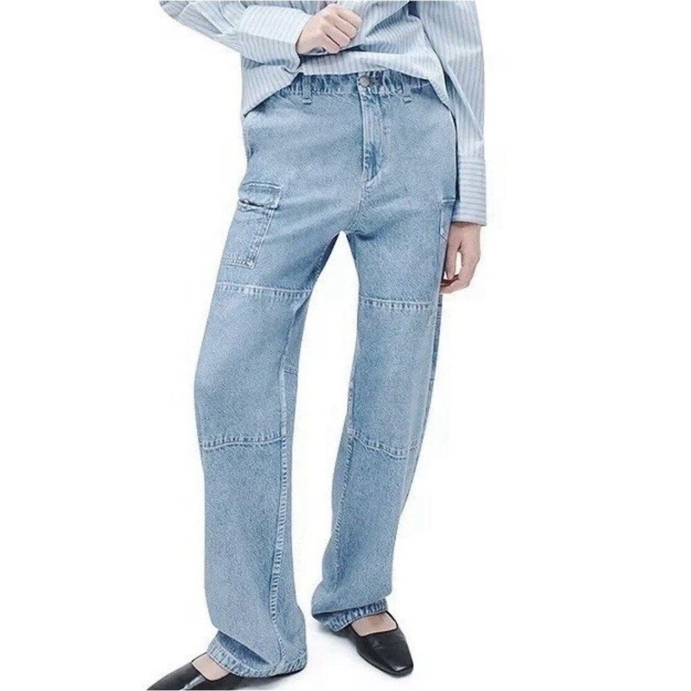 Rag & Bone Miramar Nora Cargo Jean Celeste Sweatpant High Rise Cotton Size 30